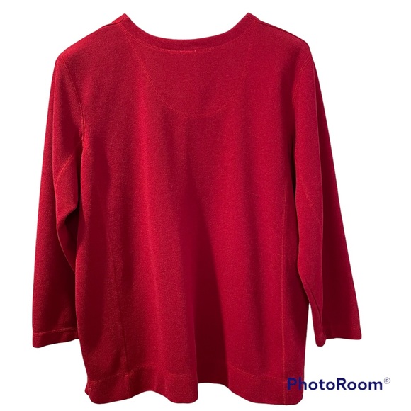 Just My Size Women’s Long Sleeve VNeck Sweater Red 22/24 Gently Worn - Picture 2 of 8
